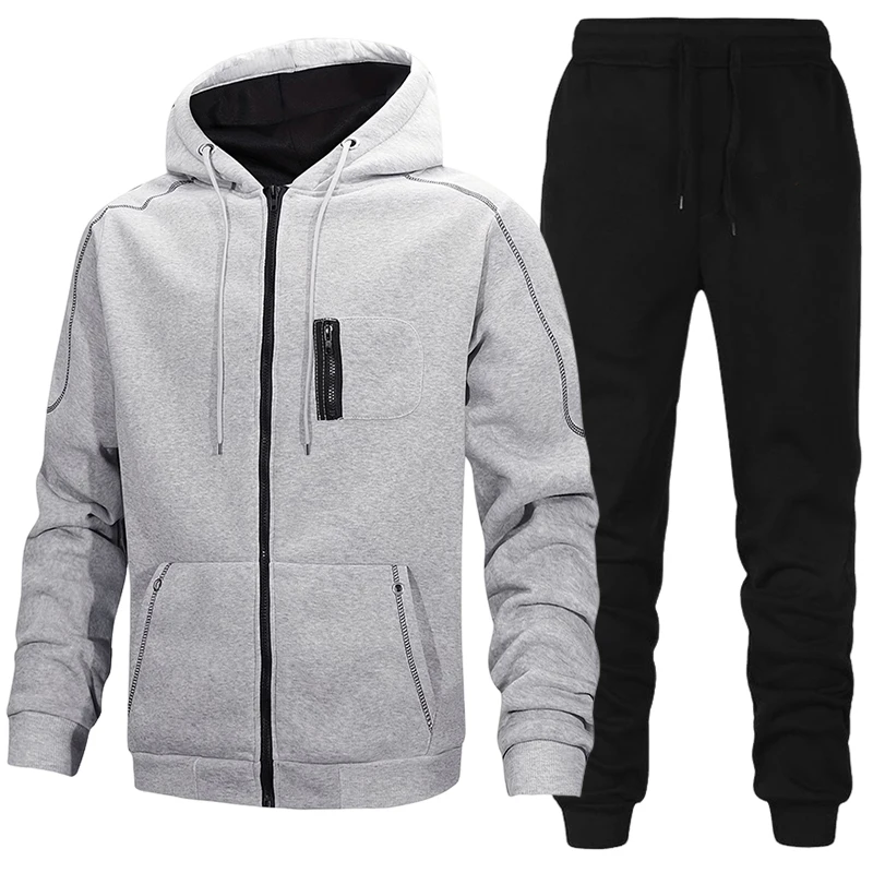 Winter Clothing Equipment - Męski dres sportowy, bluza z kapturem,
