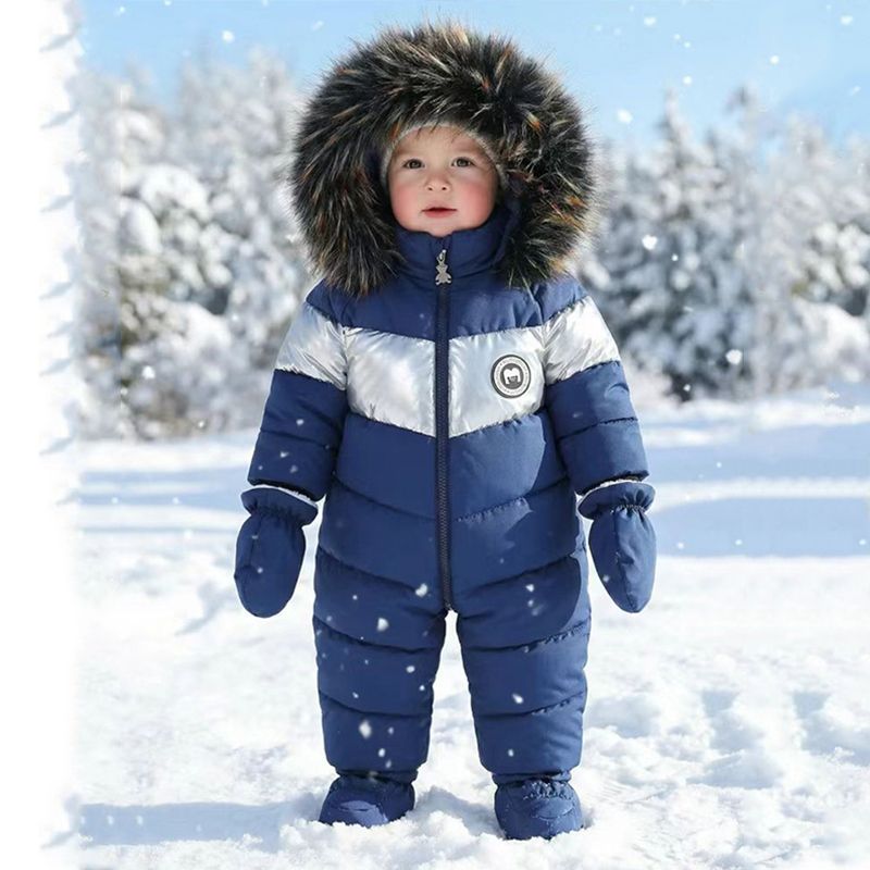 Winter Clothing 1 Year Old - Zimowy kombinezon dla noworodka z rękawiczkami,