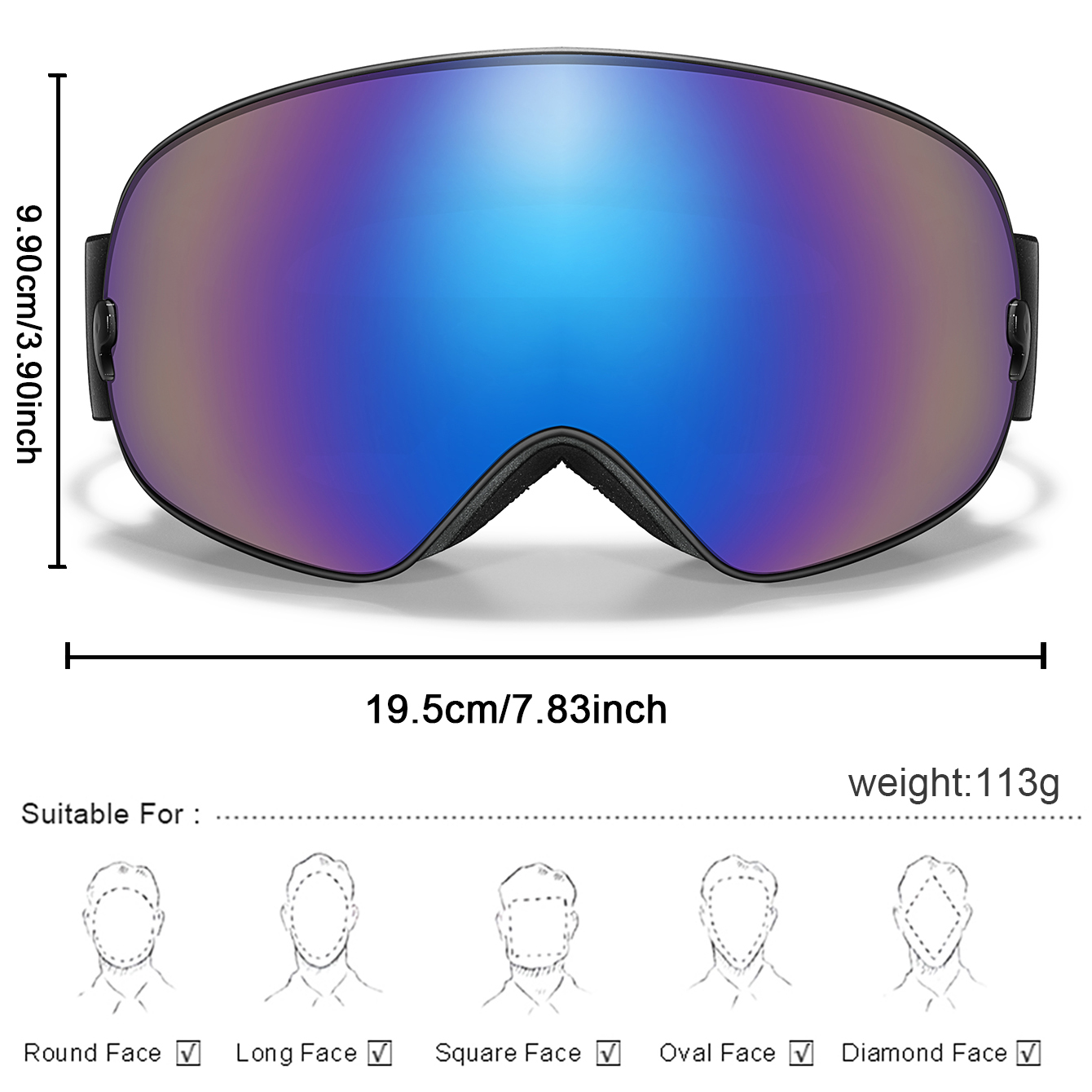 Okulary narciarskie z powłoką  – Snow Goggle Uv recenzja i cena